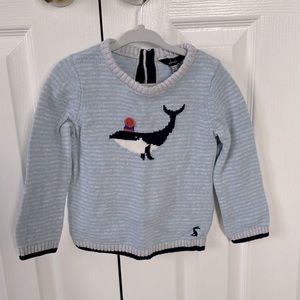Joules Striped Whale Intarsia Sweater, 12-18 mos